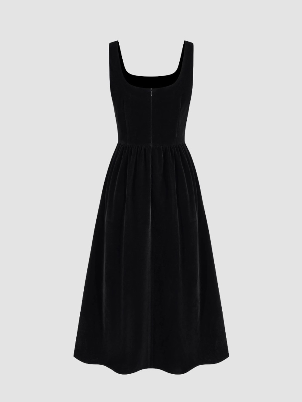 VELVET RHINESTONE RUFFLE MAXI DRESS - Picture 2 of 4